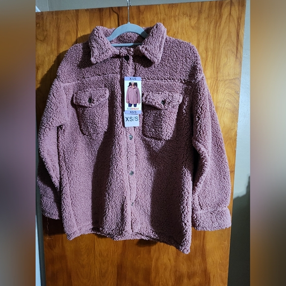 Womens Cozy Rose Pink Sherpa Jacket Size XS/S - Picture 1 of 4
